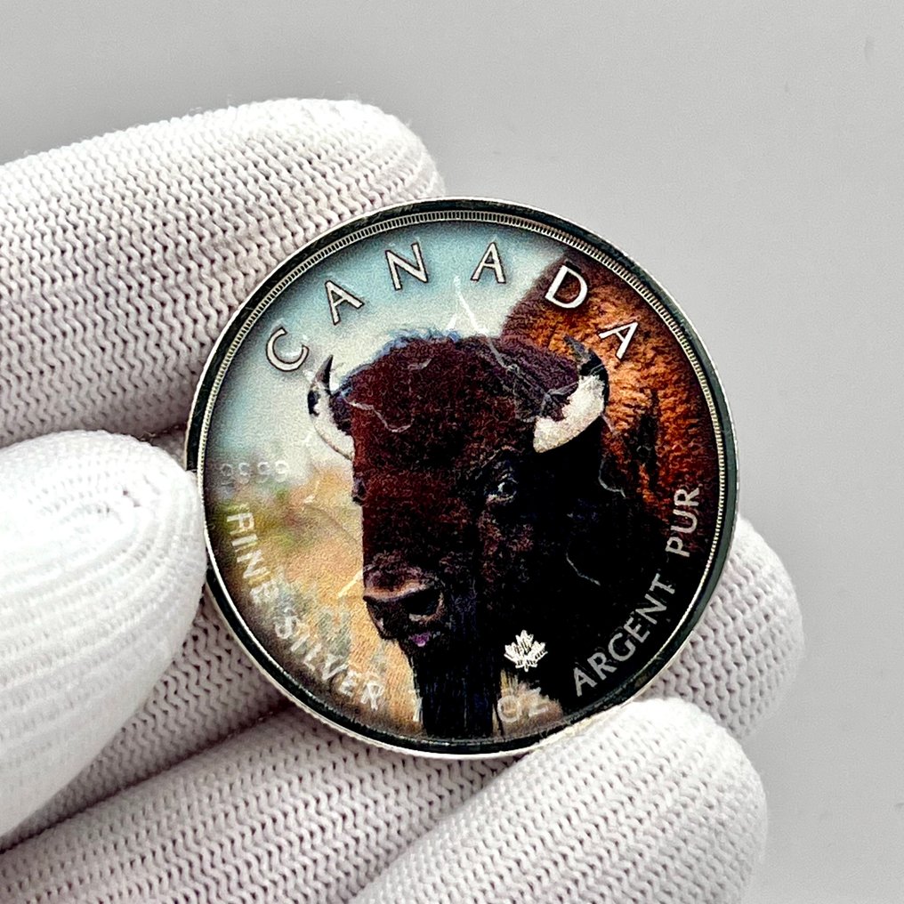 Canada. 5 Dollars 2020 – Canada’s Wildlife – Bison (Coin #3) – 1 oz Silver coin .9999 – Colorized #1.0
