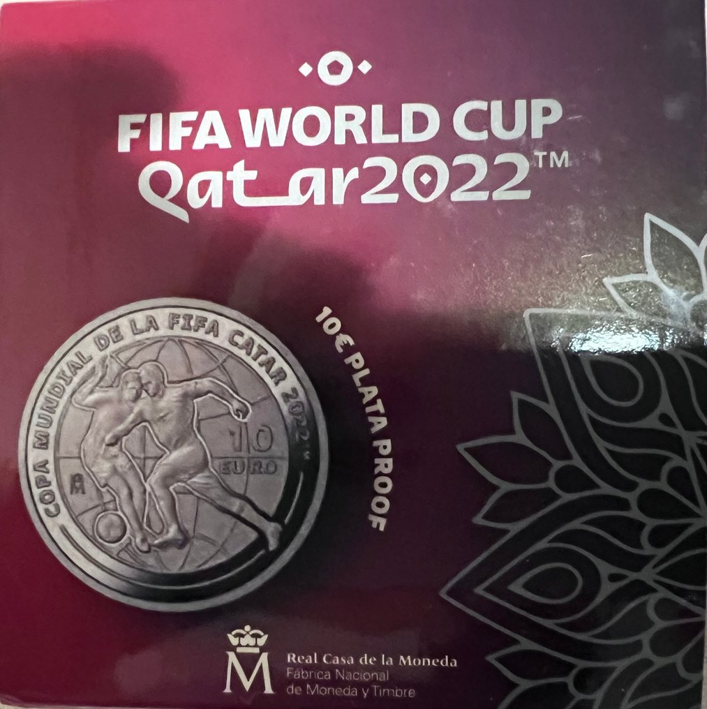 Espanha. 10 Euro 2022 "Fifa World Cup Qatar" Proof (Sem preço de reserva) #1.0