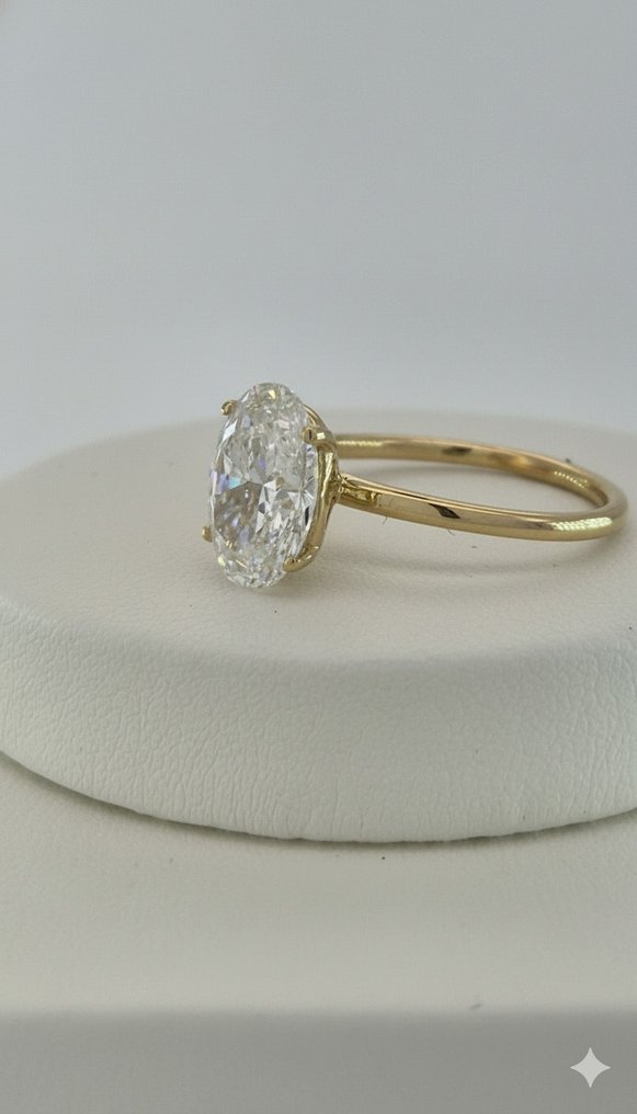 Inel de logodnă - 14 ct. Aur galben - 2.54ct. tw. Diamant (Cultivat în laborator) #3.2