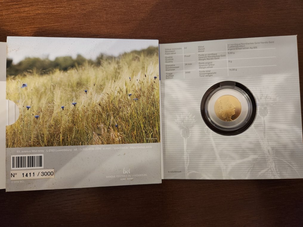 Λουξεμβούργο. 5 Euro 2016 "Bleuet" Proof  (χωρίς τιμή ασφαλείας) #2.1