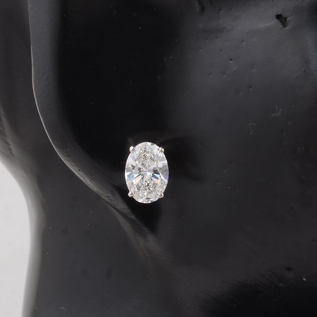 没有保留价 - 耳环 - 14K包金 白金 - 3.03ct. tw. 钻石 (实验室培育) - 钻石 #1.0