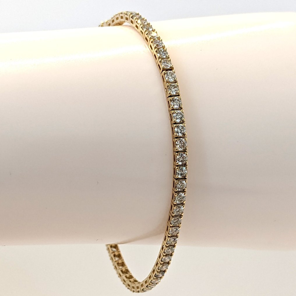 χωρίς τιμή ασφαλείας - Βραχιόλι - 14 καράτια Κίτρινο χρυσό - 3.67ct. tw. Διαμάντι (Φυσικού χρώματος) - ΙΓΙ #1.0