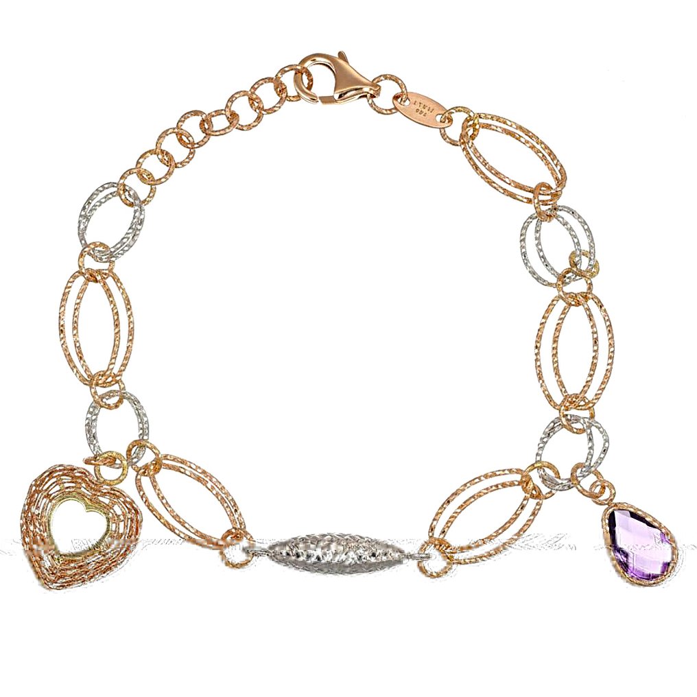 手鈪 - 18 克拉 黃金, 白金 - 0.90ct. tw. 紫水晶 #3.2