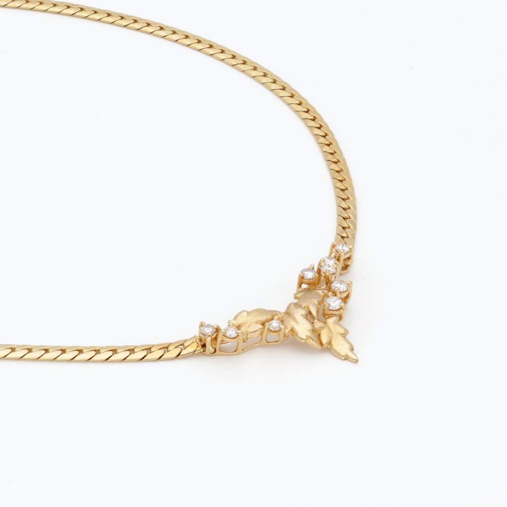 Halsketting - 18 karaat Geel goud Diamant (Natuurlijk) #3.2