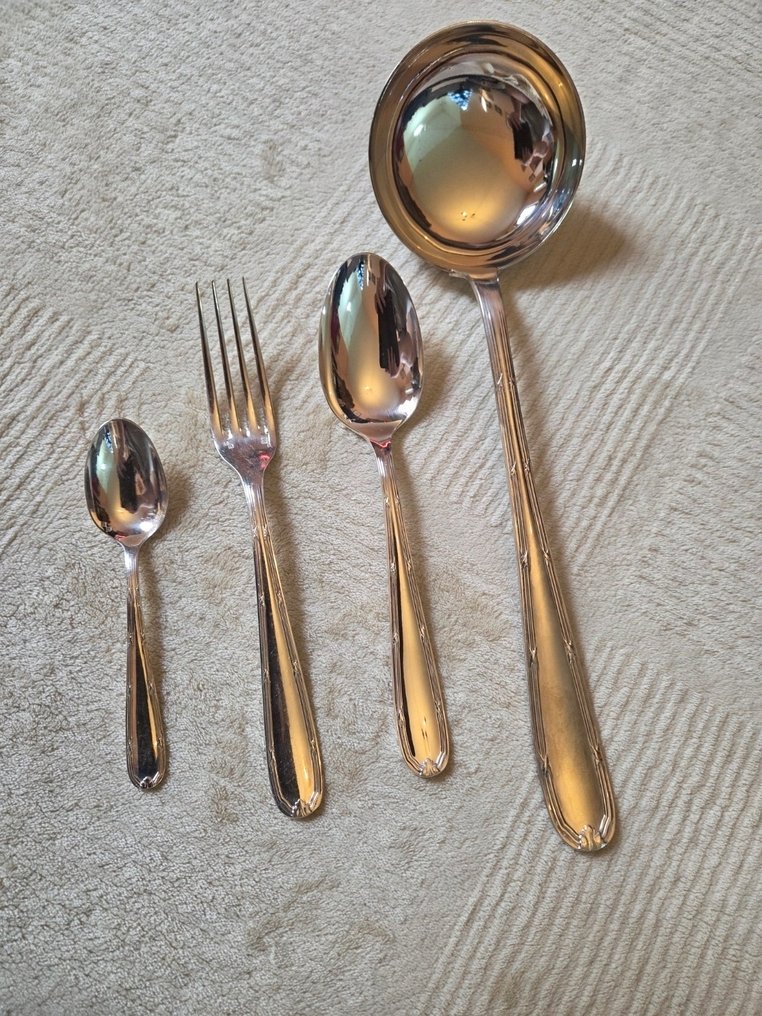 Christofle, Alfénide - Servizio di posate per 12 (37) - modello Christofle Rubans - Placcato argento #1.0