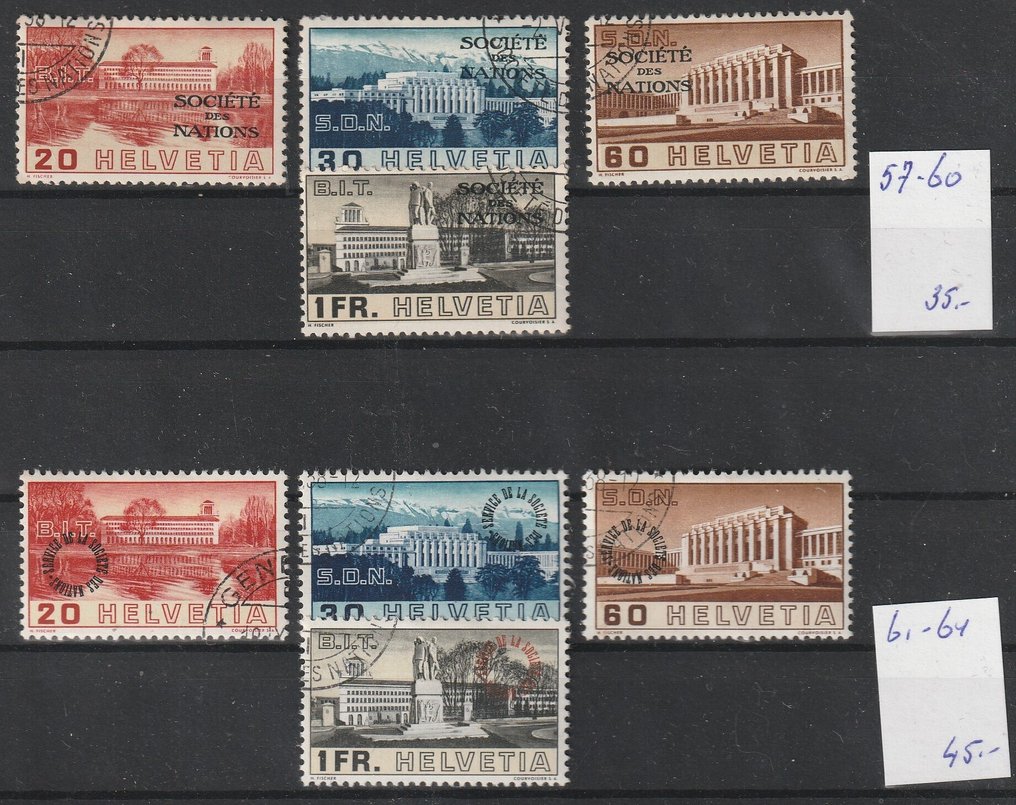 Schweiz 1915/1950 - 9 Inneckkarten mit besseren Serien und Werten. #3.2