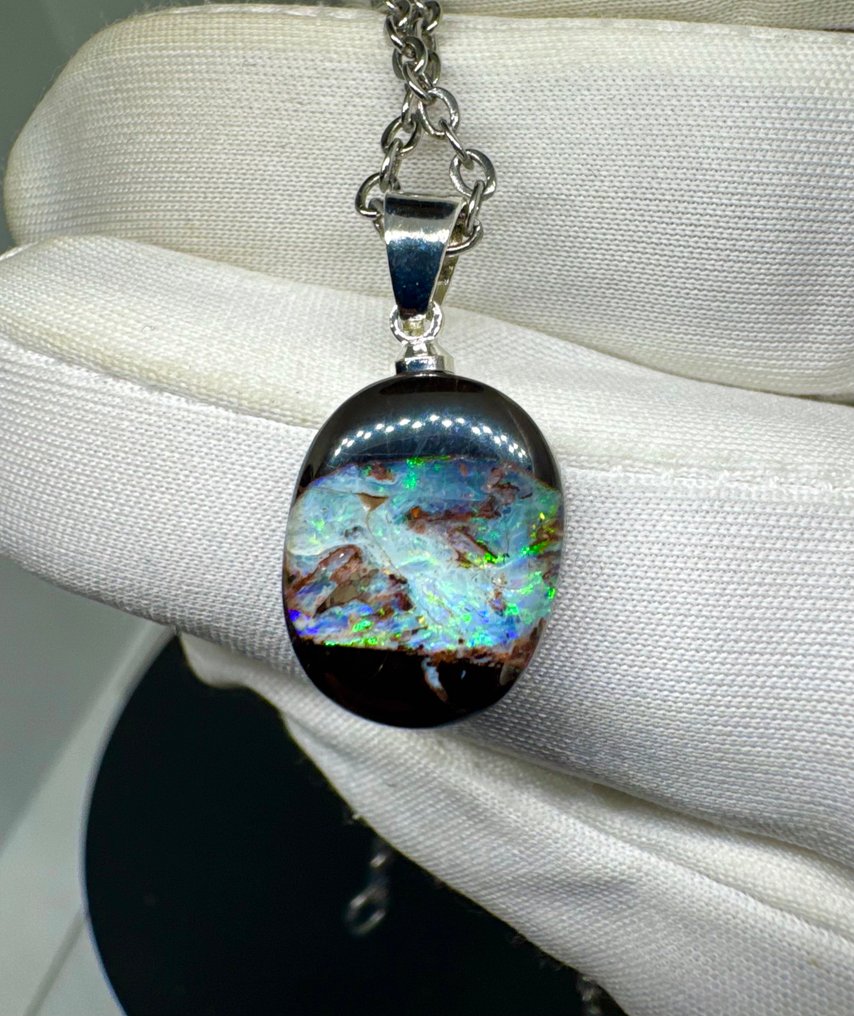 蛋白石 弧面形 - 高度: 23 mm - 宽度: 11.5 mm- 1.73 g - (1) #1.0