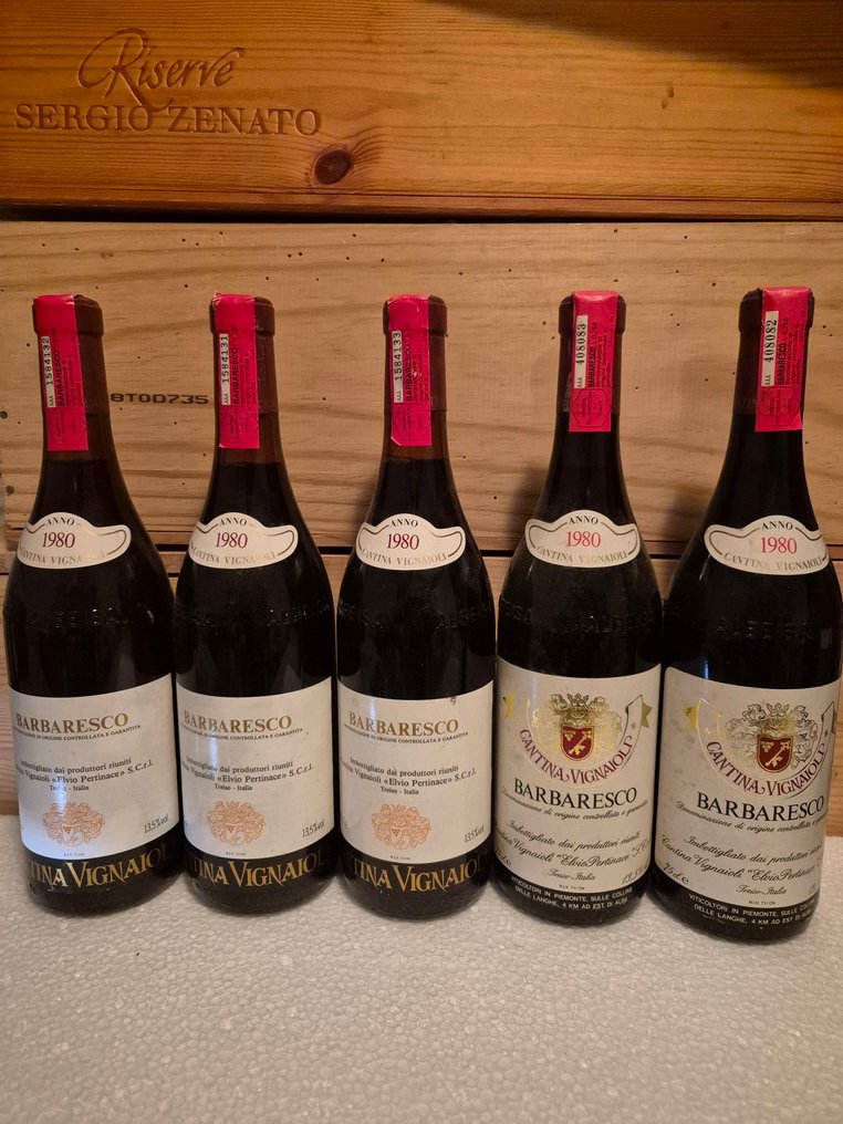 1980 Cantina Vignaioli - Barbaresco - 5 Flasker (0,75 L) #1.0