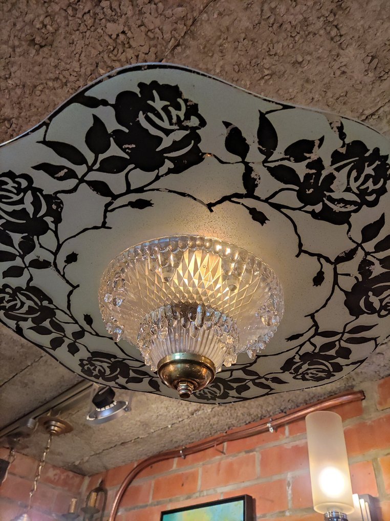 Lampe - Les Roses - Verre, Laiton #1.0