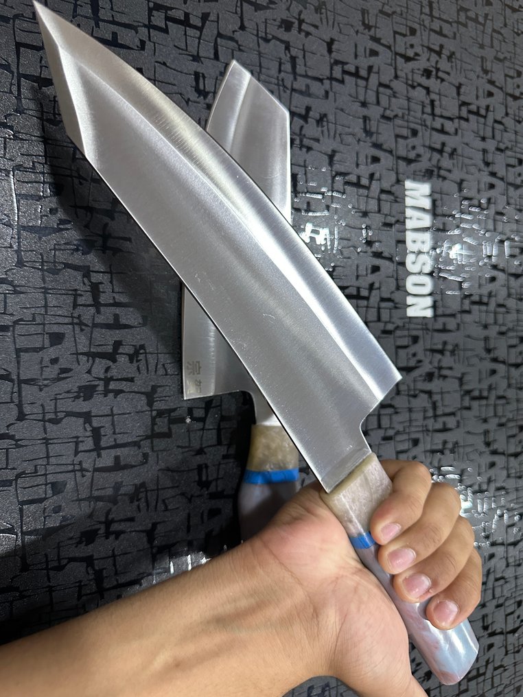 Bunka - Μαχαίρι κουζίνας - Chef's knife -  Ειδικά σφυρηλατημένα μαχαίρια σεφ Bunka από ιαπωνικό ατσάλι D2 - Εργονομική Ανάμεικτη Πολύχρωμη Ρητίνη Χειρολαβή - Ιαπωνία #4.3