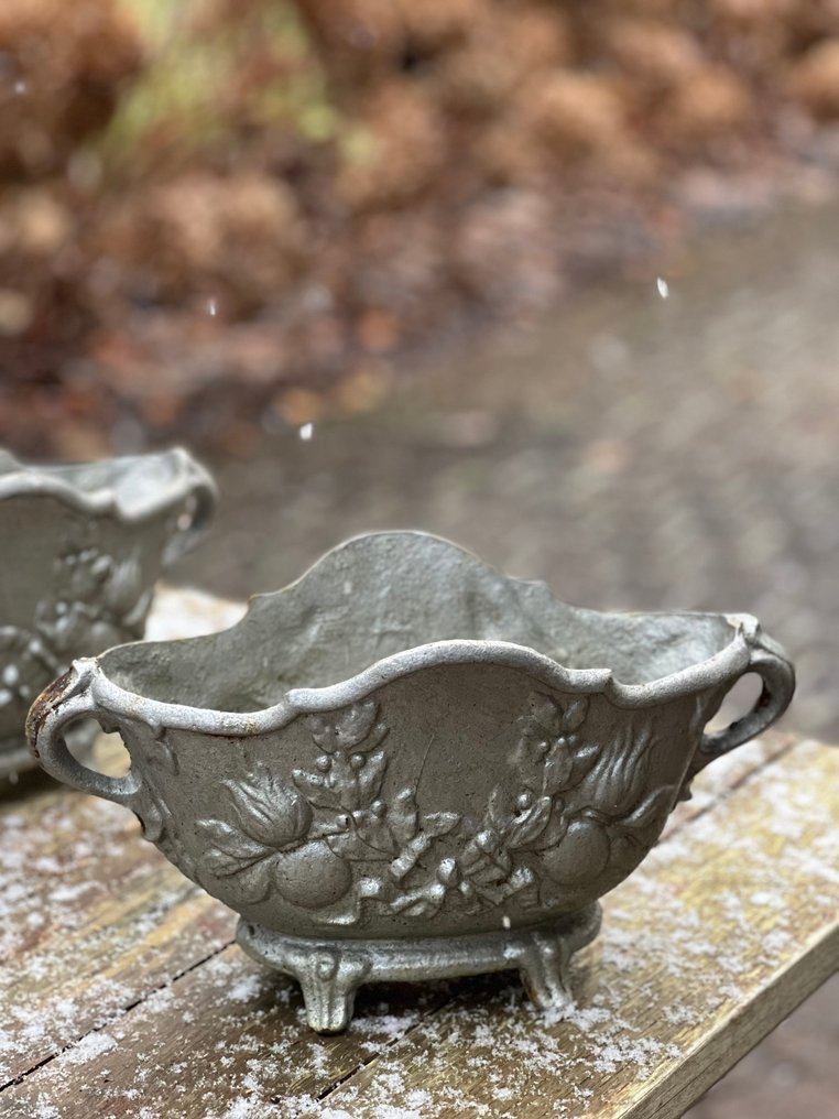 大盘子 (2) - 铸铁 - 古董花盆 #2.1