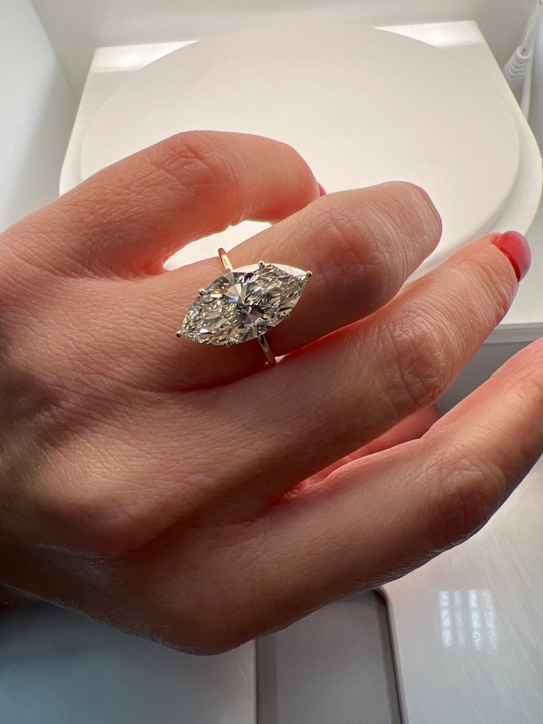 戒指 - 14 克拉 黃金 - 5.00ct. tw. 鉆石 (實驗室培育) #2.1