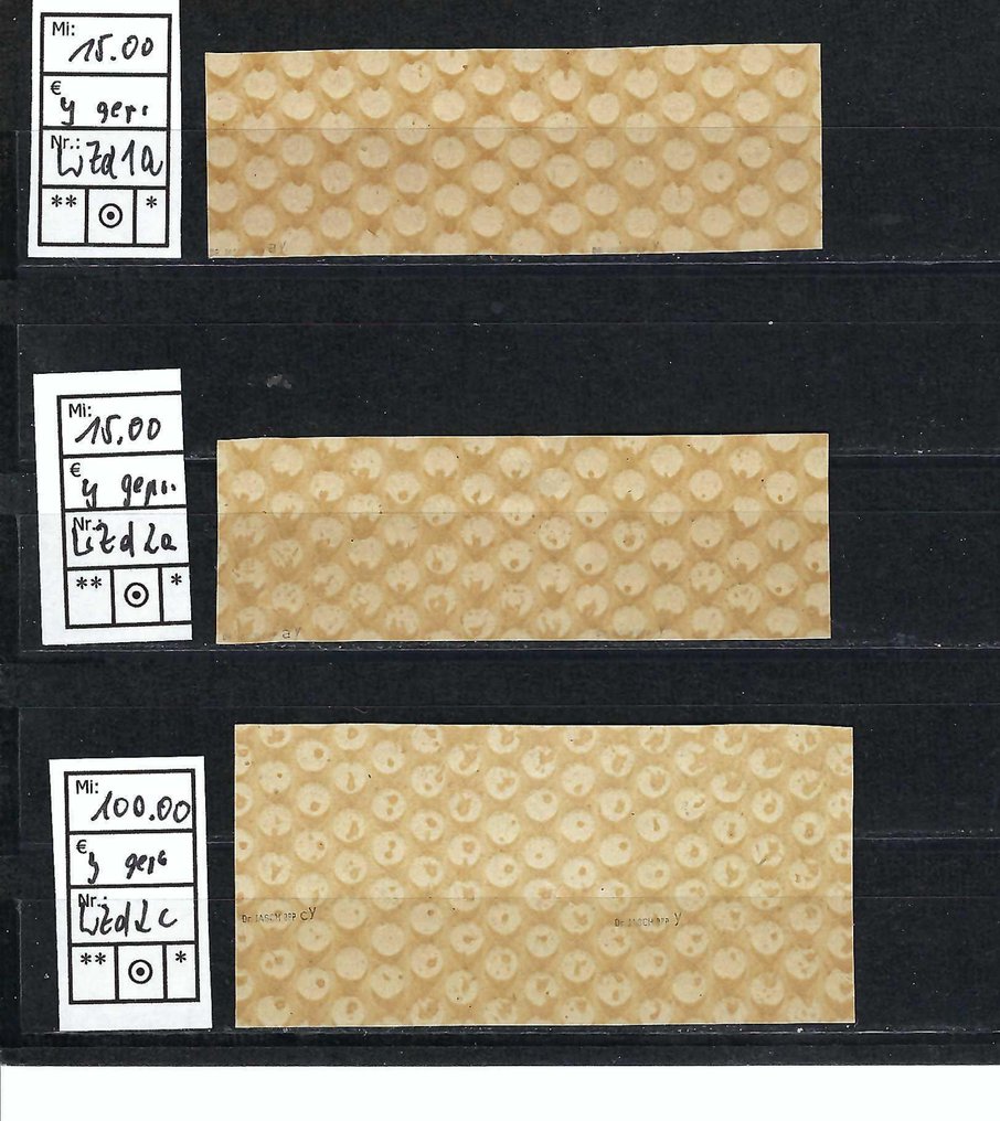 同盟国军事占领德国(苏维埃区域） 1946 - SBZ - 图林根邮政编号：112 - 115 - 5 合订本和邮资标记 1 未使用 - geprüft, Attest "Ströh" #4.3