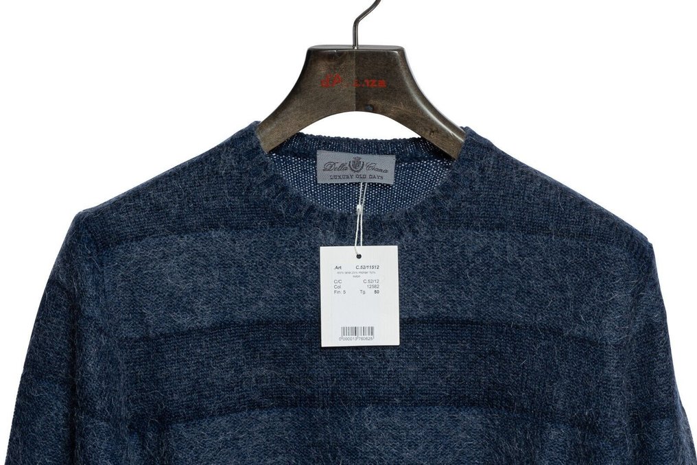 DELLA CIANA CASHMERE RRP 430€ Sweater Crewneck Wool / Mohair Blue - 50 IT - Jumper - New with tags #4.3
