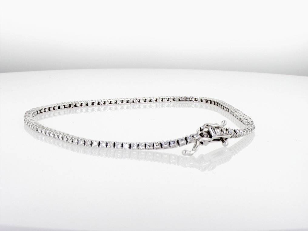 Βραχιόλι τένις - 18 καράτια Λευκός χρυσός -  1.40ct. tw. Διαμάντι (Φυσικό) - YKJ0004 #4.3
