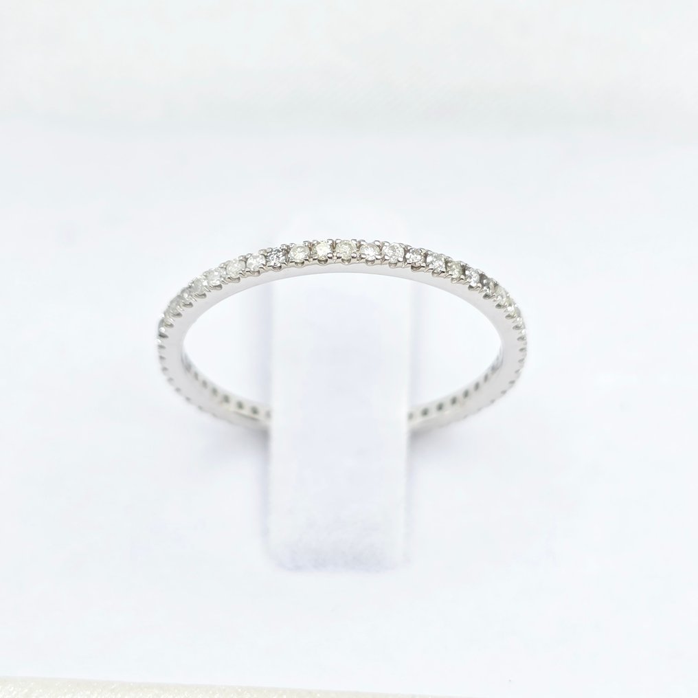 没有保留价 - 戒指 - 14K包金 白金 - 0.27ct. tw. 钻石 (天然) #2.1