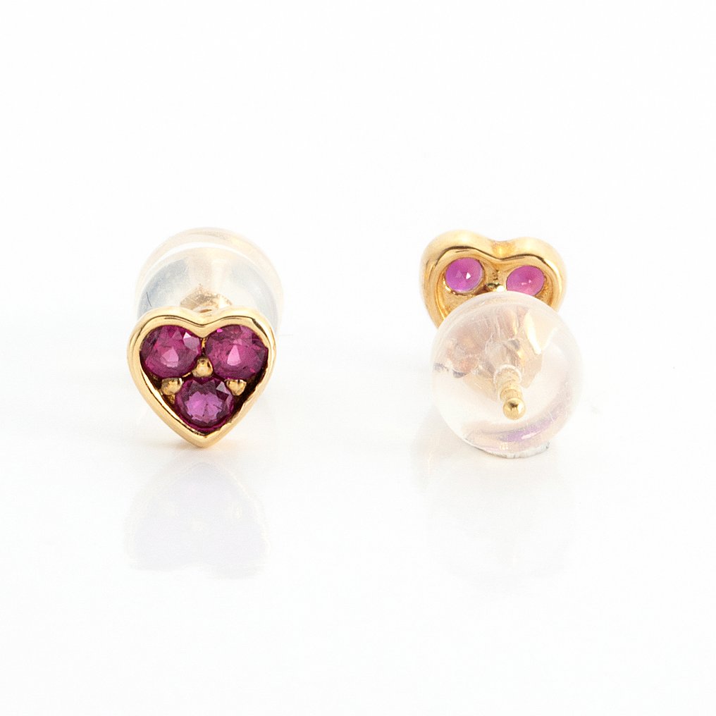 χωρίς τιμή ασφαλείας - Σκουλαρίκια - 18 καράτια Κίτρινο χρυσό -  0.24ct. tw. Ρουμπίνι #2.1