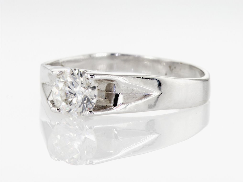 Sormus - 14 kt. Valkokulta -  0.91ct. tw. Timantti (Luonnollinen) - Timantti - YKJ0002 #2.1