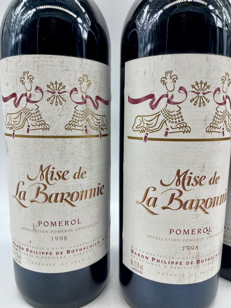 1998 Mise de la Baronnie - Philippe de Rothschild - Πομερόλ - 3 Φιάλη (0,75L) #1.0