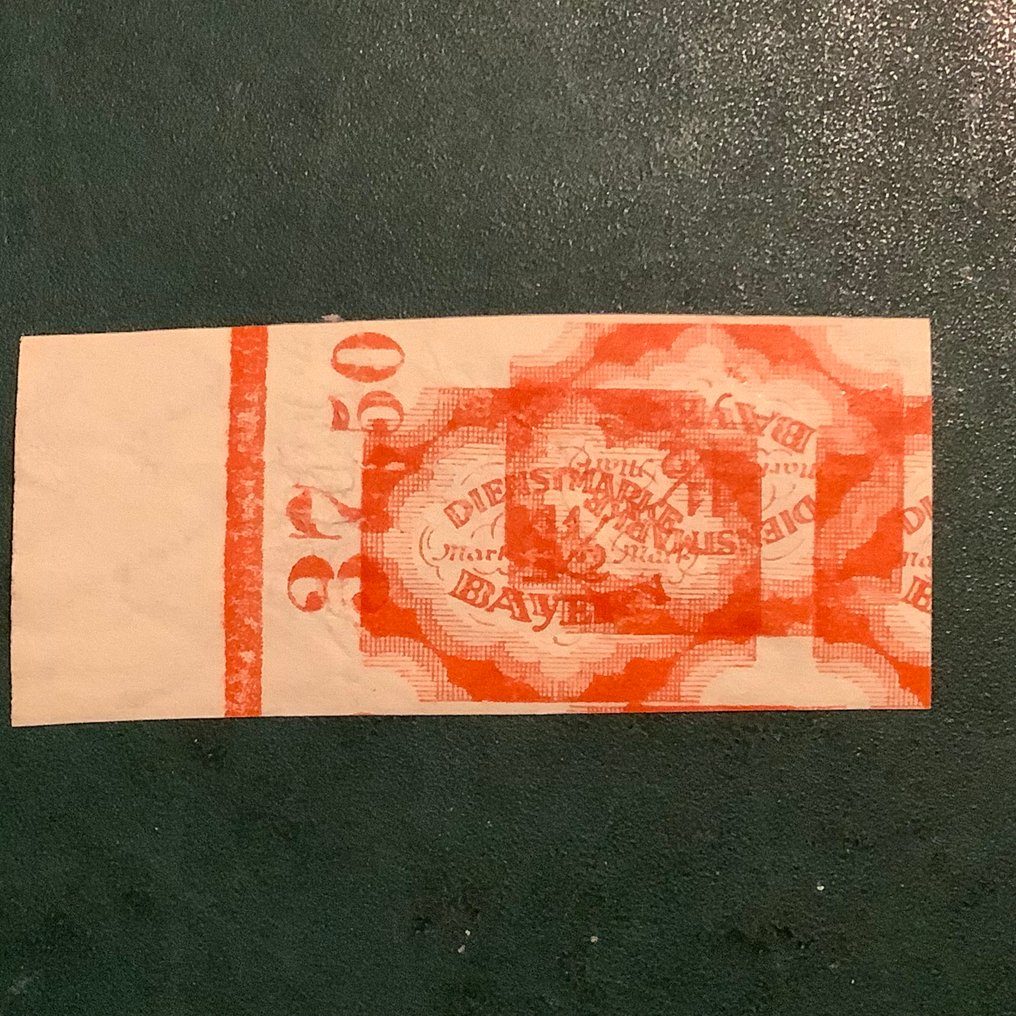 德意志帝國 1920 - 服务：1.5 Mark，未蚀刻，带有双重凸起印刷。 - Michel #1.0