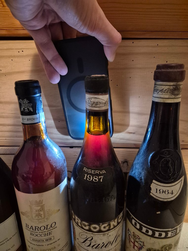 1987 Ris. Borgogno, 1964 Oddero, 1979 Brovia Rocche & 1982 La Villa, Fontanafredda - Μπαρόλο - 4 Bottles (0.75L) #4.3