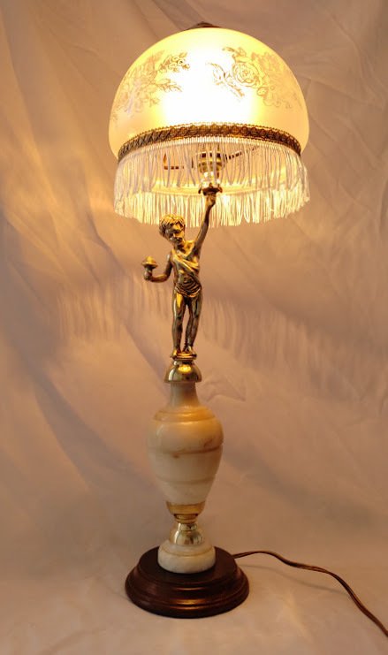 Lampada - Cristallo, Ottone, Alabastro, Legno #4.3