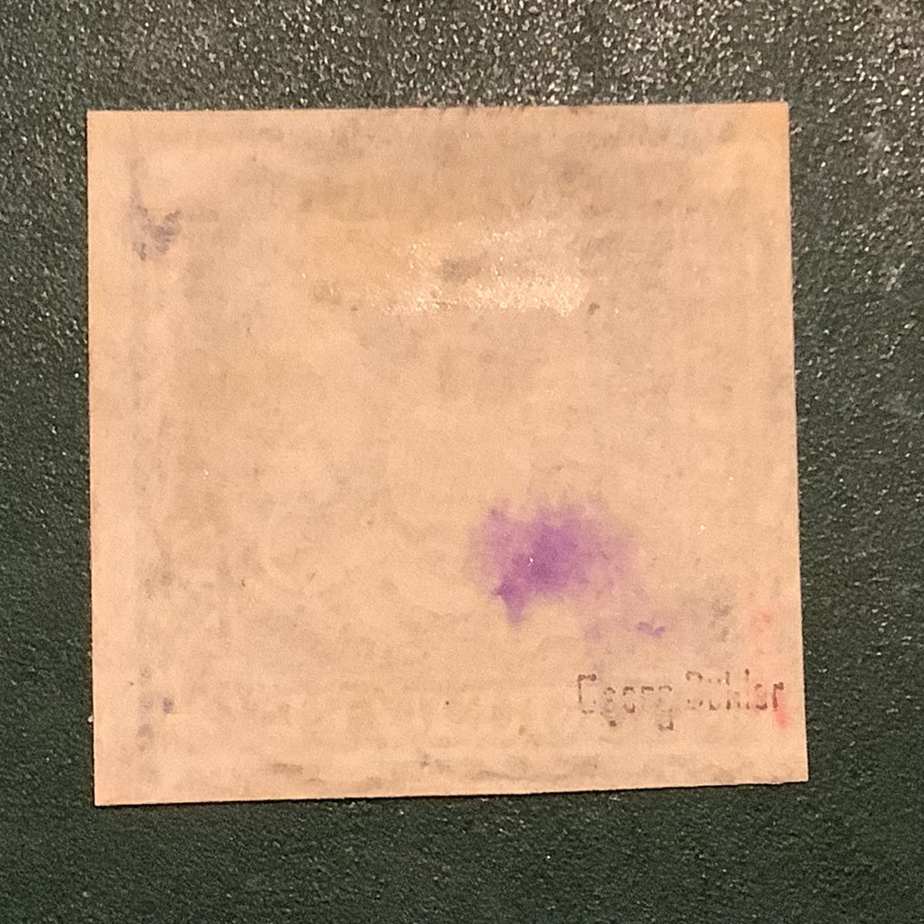 符騰堡 1856 - 18 克罗伊泽徽章经过检验，属于 Georg Buhler。 - Michel 15 #4.3