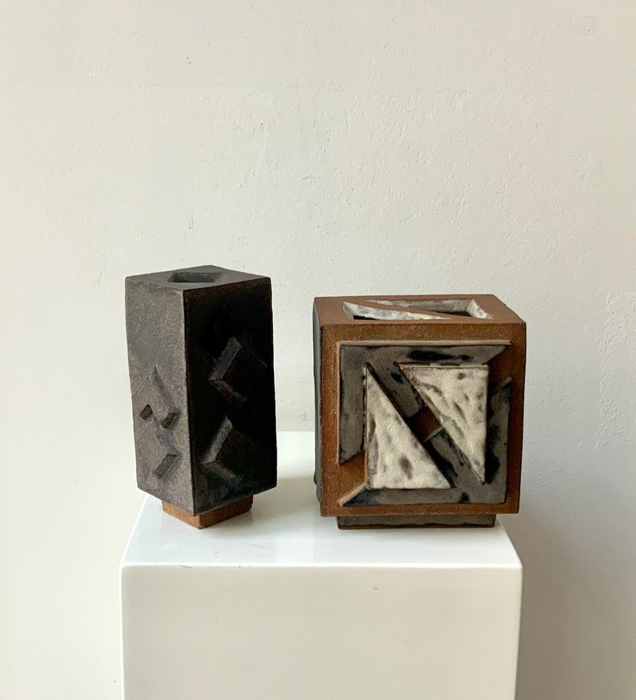 Vase - Keramik - To kubevaser #1.0