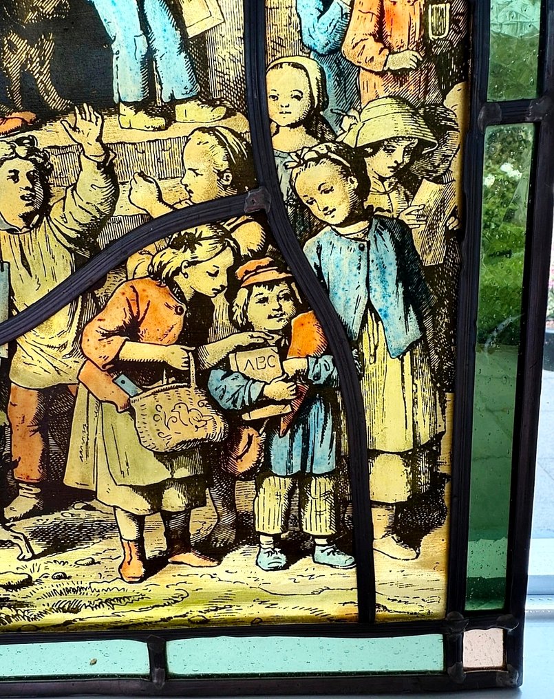 Glassmaleri - Munich School – Painted stained glass panel, Grisaille & polychrome enamels – Germany - det tjuende århundre #3.2