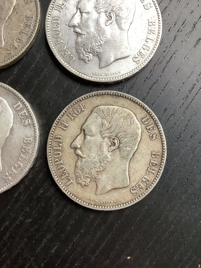 比利时. 利奥波德二世. 5 Francs 1868-1876 (没有保留价) #4.3