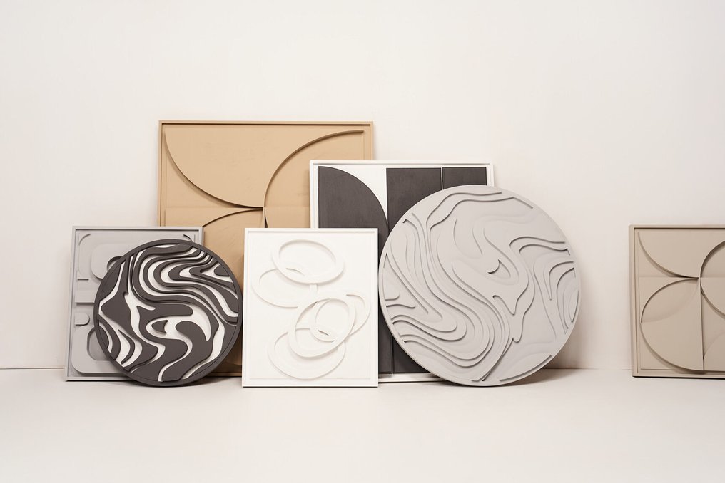 Mo Cornelisse - YoungC - Geometric Abstract Relief – Minimalistic Wall Art - Light Beige #4.3