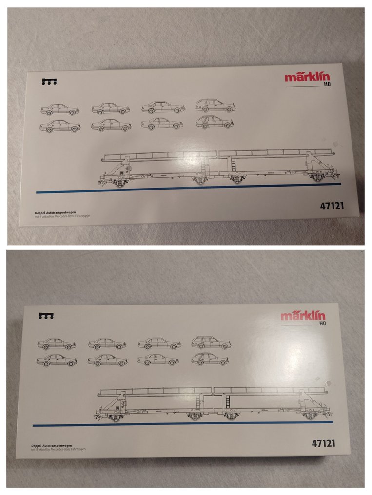 Märklin H0 - 47121 - 模型貨運火車組合 (2) - 双层汽车运输车载有8辆梅赛德斯-奔驰PKW - DB #1.0
