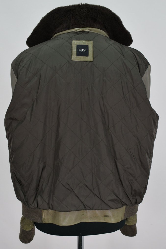 Hugo Boss Supersoft Lambskin With Shearling Collar Olive - 皮夹克 #4.3