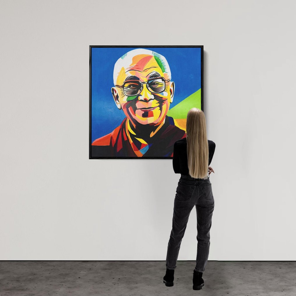 DR HIDE - (100% handpainted !) Wise Dalai Lama #1.0