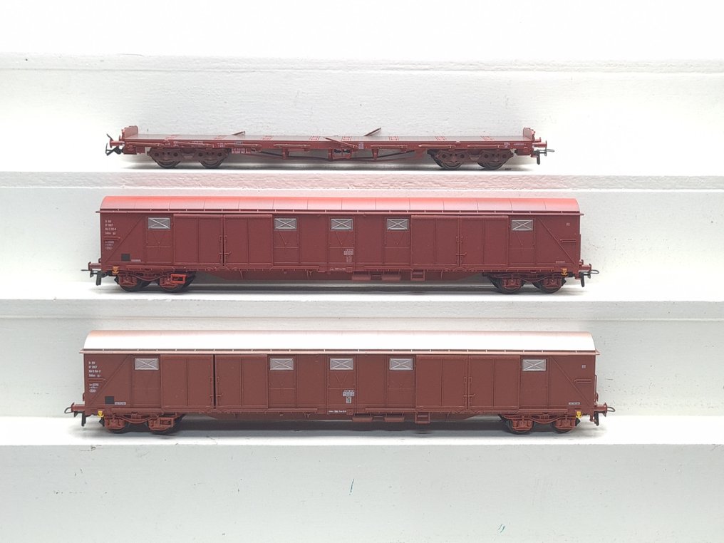 Klein Modellbahn H0轨 - 5121/5182/K07/02 - 模型火车货运车厢 (3) - 3辆法国货车 - SNCF #2.1