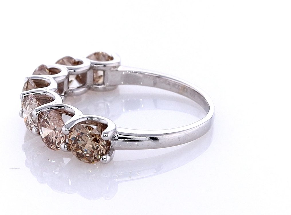 没有保留价 - 戒指 - 14K包金 白金 -  2.40ct. tw. 钻石 (天然色彩的) #4.3