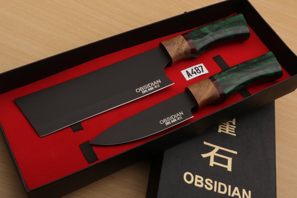 Obsidian - Μαχαίρι κουζίνας - Kitchen knife set -  Παρουσίαση της σειράς Obsidian Custom Made Range Chef Knives Traditional Craft - Εξειδικευμένο Χάλυβα - Ολλανδία #1.0