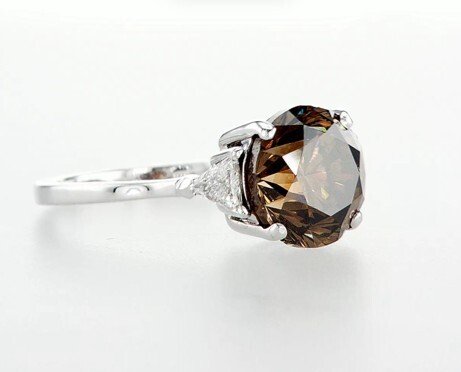 Δαχτυλίδι - 14 καράτια Λευκός χρυσός - 4.30ct. tw. - Διαμάντι - GIA, Σκούρο κίτρινο καφέ #1.0