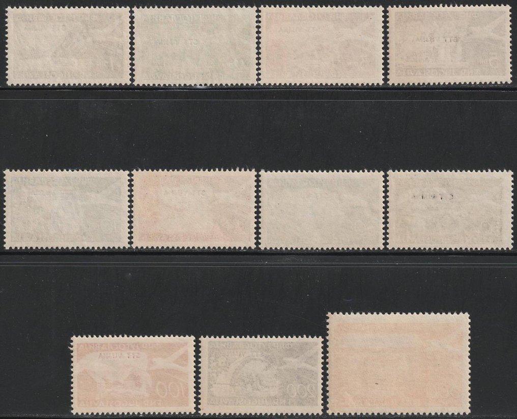 的里雅斯特 - B区 1952/54 - UPU航空邮政+颜色已更改,完整的Sass S.34+35两套系列,MNH** 完整版 #2.1