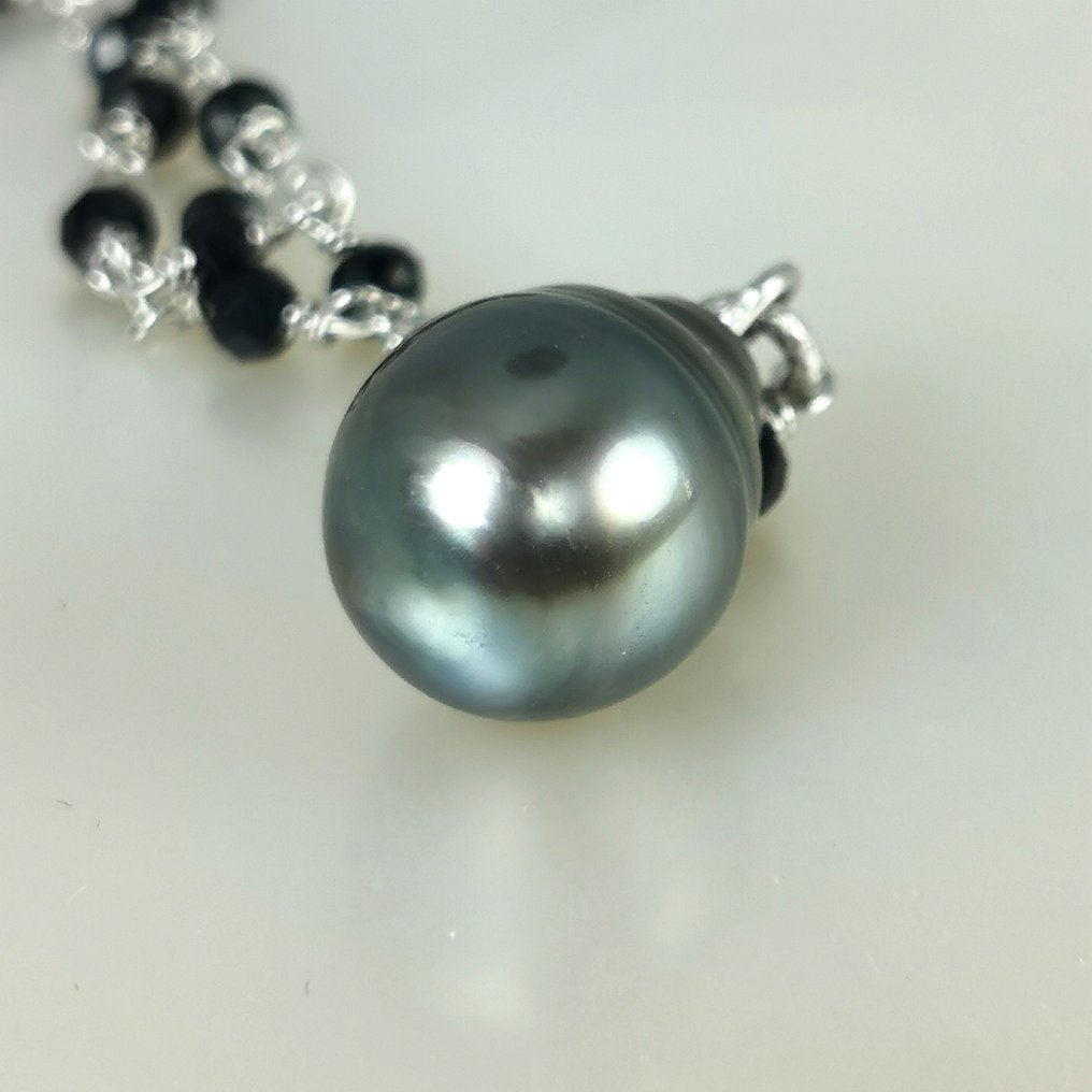 Colier Argint Perlă - Spinel - Tahiti DR Ø 11,4x15,2 mm #3.2