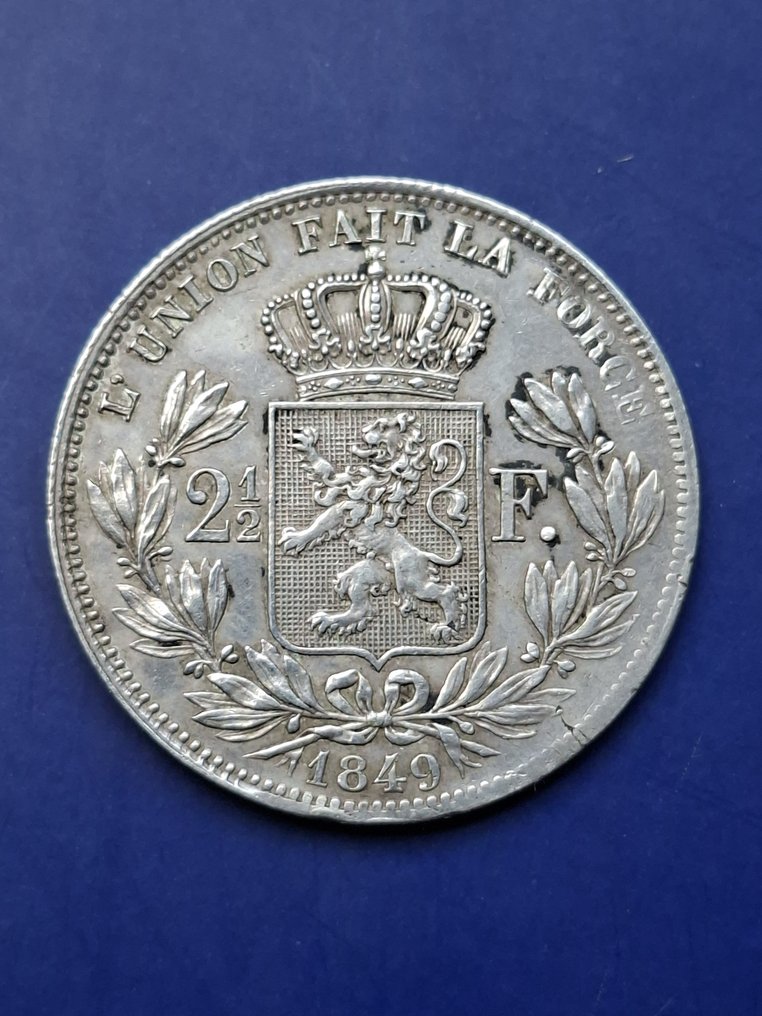 Belgien. Leopold I. 2 1/2 Francs 1849 #1.0