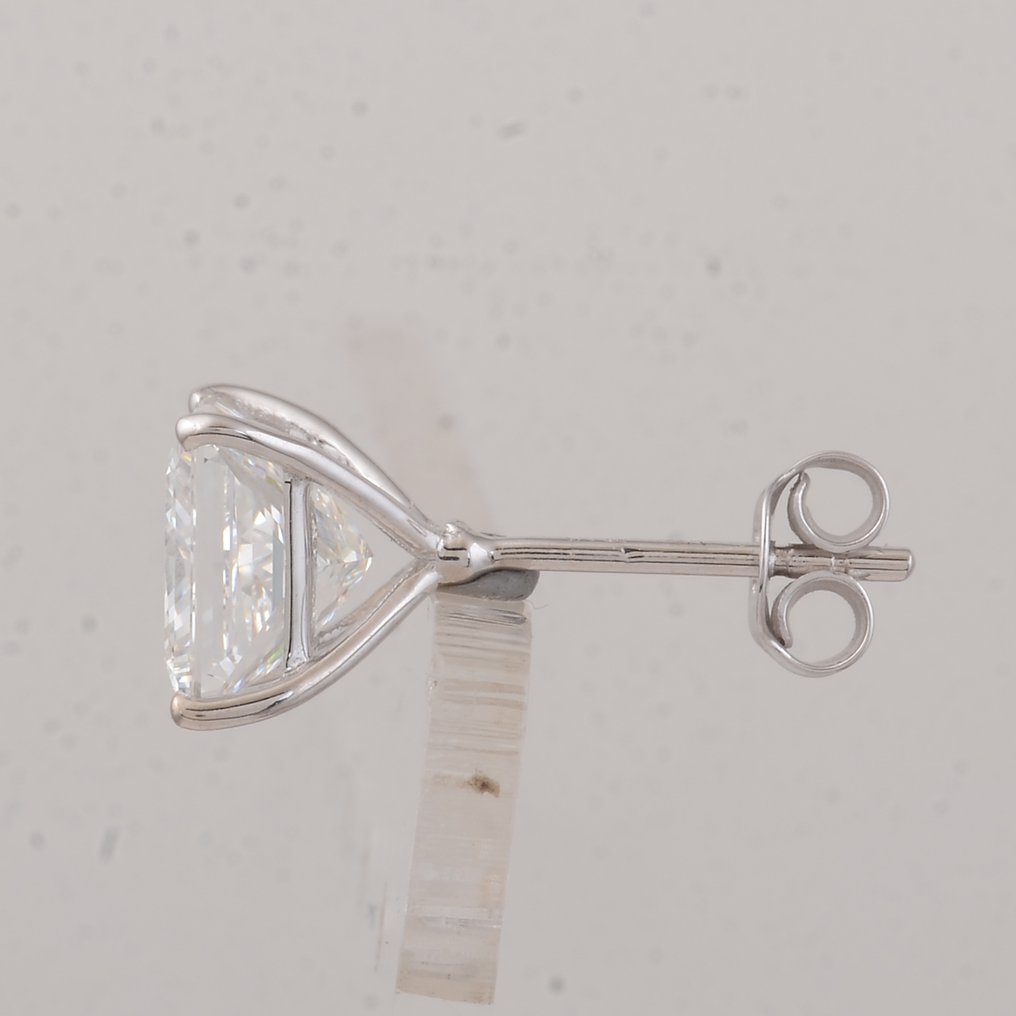 沒有保留價 - 耳環 - 14 克拉 白金 - 4.09ct. tw. 鉆石 (實驗室培育) - 鉆石 #3.2