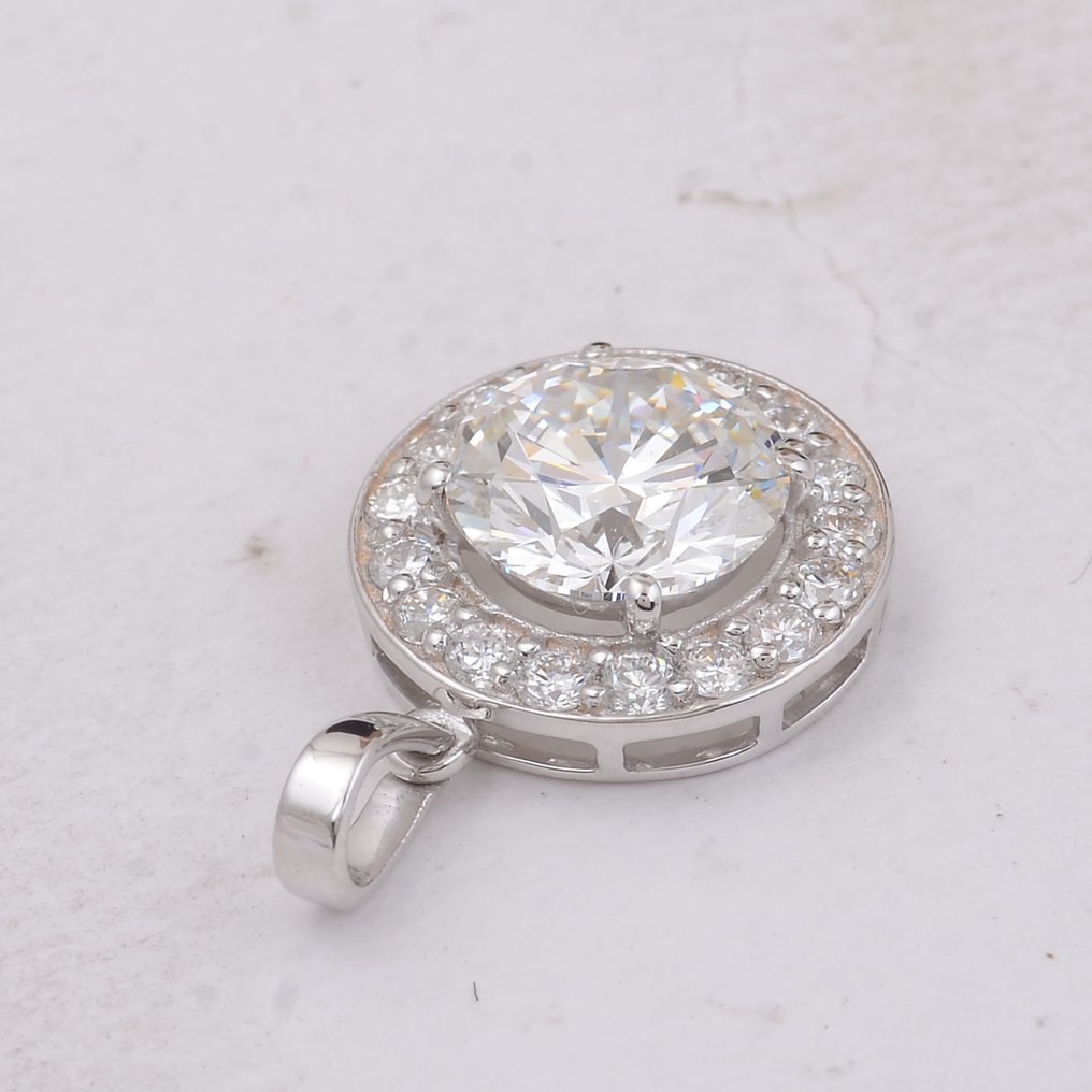 No Reserve Price - Pendant - 14 kt. White gold - 2.42ct. tw. Diamond (Lab-grown) - Diamond #1.0