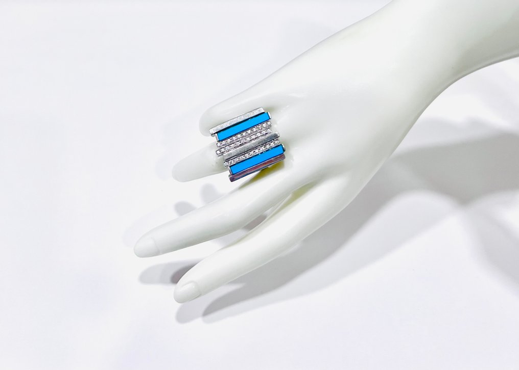 No Reserve Price - Ring Silver Turquoise #1.0