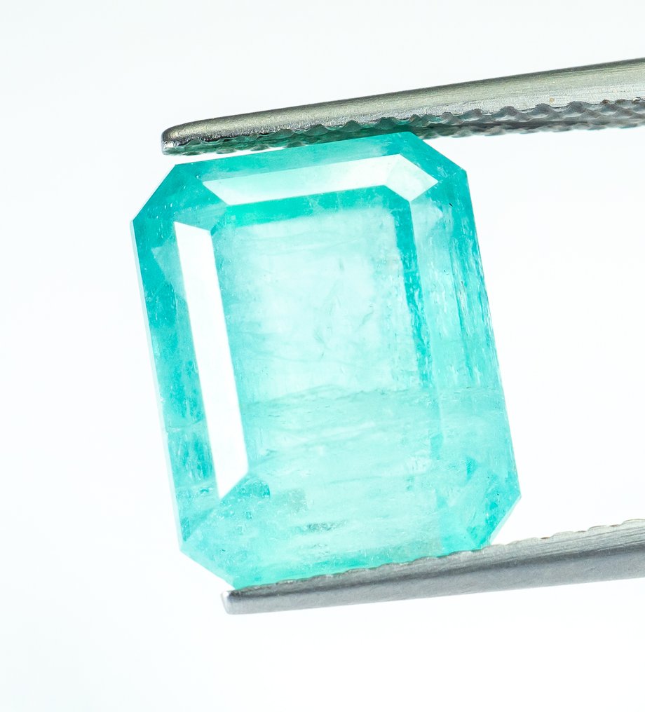 Nincs minimálár Smaragd  - 5.42 ct - Bellerophon Gemlab - Kékes-zöld (Nigéria) #1.0