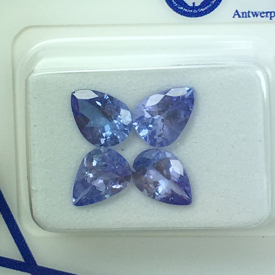 没有保留价 - 4 pcs 紫罗兰色 坦桑石 - 2.18 ct - 安特卫普宝石检测实验室(ALGT) - 天然坦桑石 #4.3