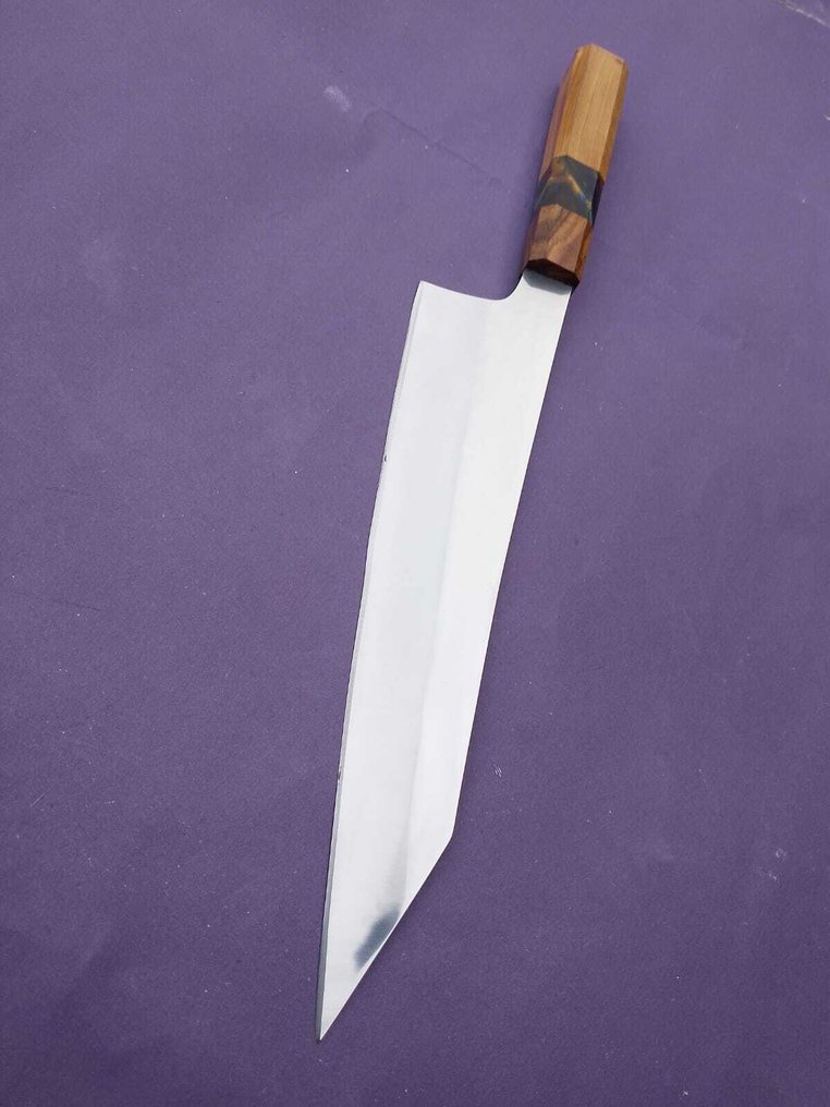 Μαχαίρι κουζίνας -  Μαχαίρι Kiritsuke Επιμηκυμένο από τον Θρυλικό K Romain. - Shirogami λευκό ατσάλι φυσικό ξύλο. - Ιαπωνία - Συνεργασία Γάλλων καλλιτεχνών #1.0