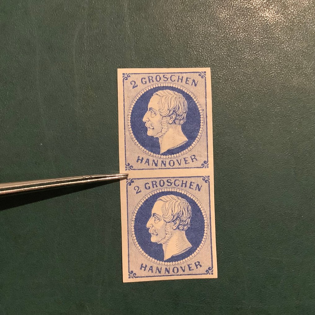 Hannover 1865 - Groschen bleu foncé avec un diagnostic parfait Berger. - Michel 15 b #4.3