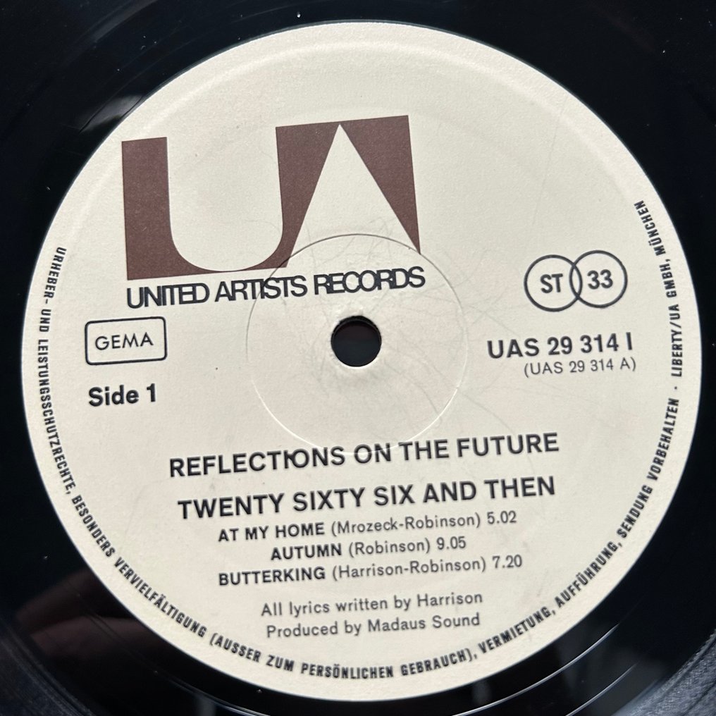 Twenty Sixty Six and then - Reflections On The Future (1st pressing!) - 	Hard Rock, Prog, Krautrock - Disco in vinile singolo - Prima stampa - 1972 #4.3