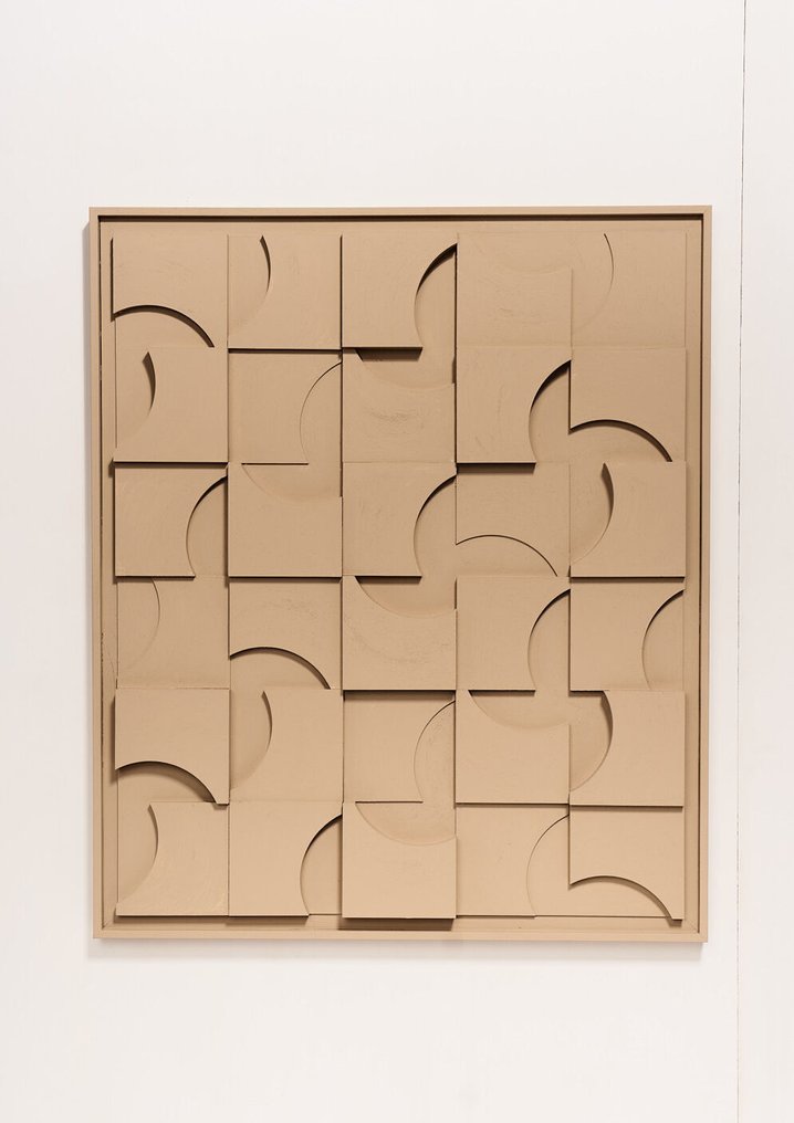 Mo Cornelisse - YoungC - Geometric Abstract Relief – Minimalistic Wall Art - Beige #1.0